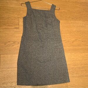Ann Taylor LOFT Charcoal Tweed Sleeveless Wool Jumper Dress - Size 0 Like New!